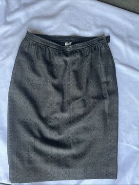 Vintage Ungaro Solo Donna Black Herringbone Pencil Skirt - Women's